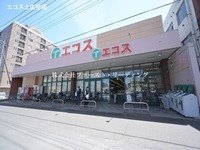 周辺環境:エコス上広谷店　営業時間9時～21時 　鶴ヶ島駅東口徒歩約3分！店内利用で駐車料金60分無料です！ポイントカードがあり、日用品から食料品までお得にお買い物ができます！
